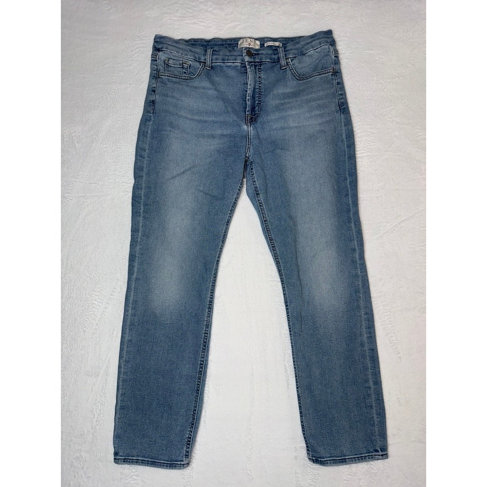JEN7 BY 7 FOR ALL MANKIND SLIM BOYFRIEND JEANS WOMENS SIZE 12 LIGHT WASH DENIM